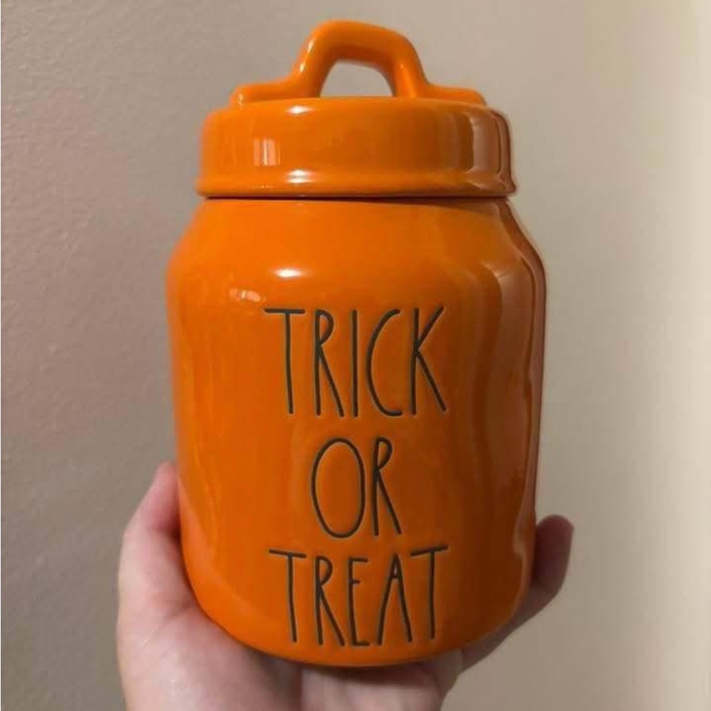 Rae Dunn Orange Halloween Trick or Treat Canister